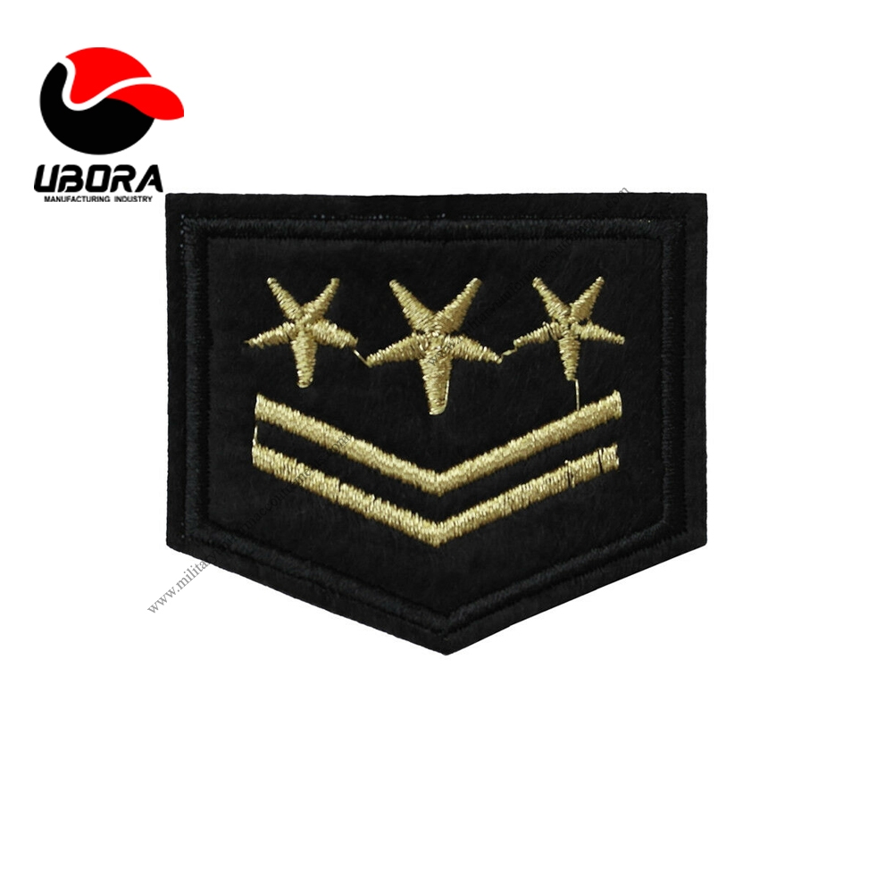 chevron gold star shape On Embroidered Patch Applique Embroidery black Uniform Service ,chevron best